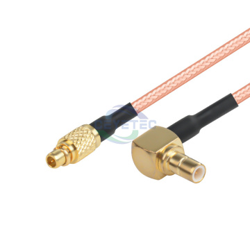 RF สายเคเบิลโคแอกเซียลมุมขวา SMB ชายถึง MMCX MALE - RG178 RG316