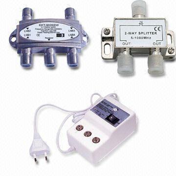 Splitters and Antenna Amplifier with Frequency Ranges of 5MHz to 2,050MHz