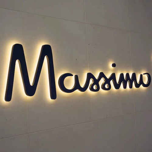 Halo Lighting Effect Stainless Steel Backlit Letters Sign