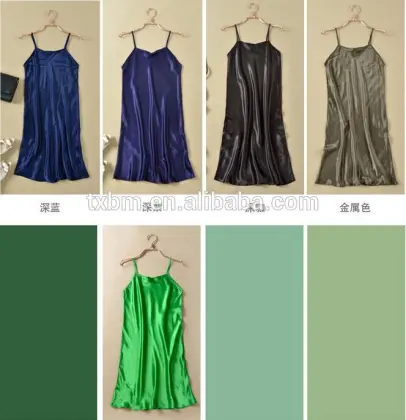 Pure 100%mulberry silk skirt with shoulder-straps, ladies silk dress