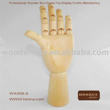 Hand shape wooden headphone stand