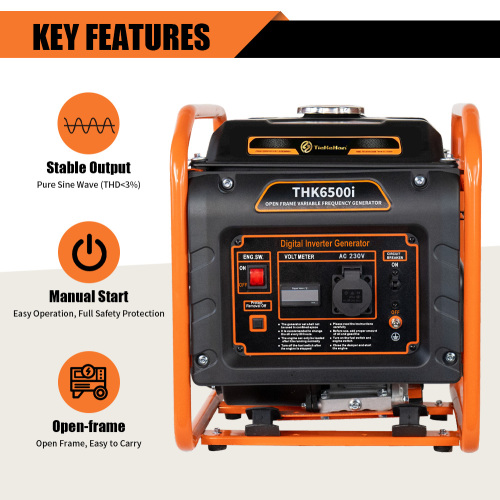 Generador de gasolina con inversor de marco abierto de 4,2 kw y 4,5 KW