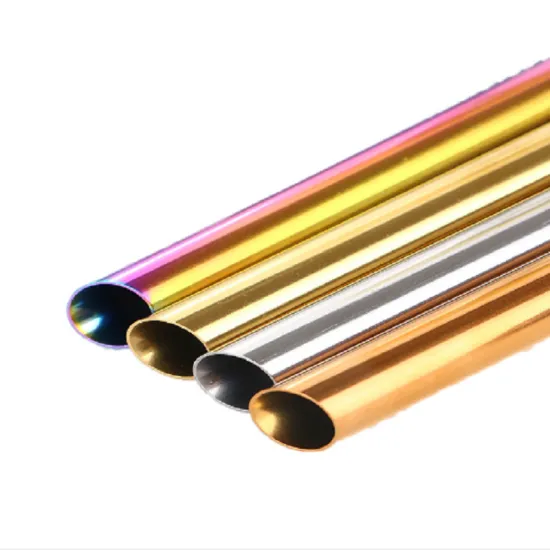 304 Stainless Steel Color Metal Straw Bevel Mouth