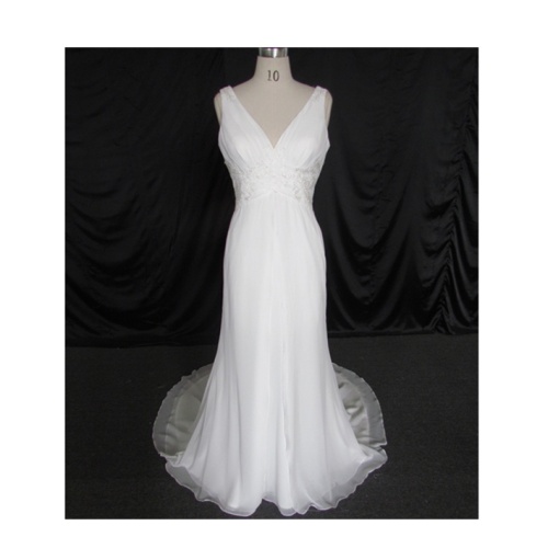 Luxury Sleeveless White Pearl Lace Sequins mermaid Bridal wedding dress ball