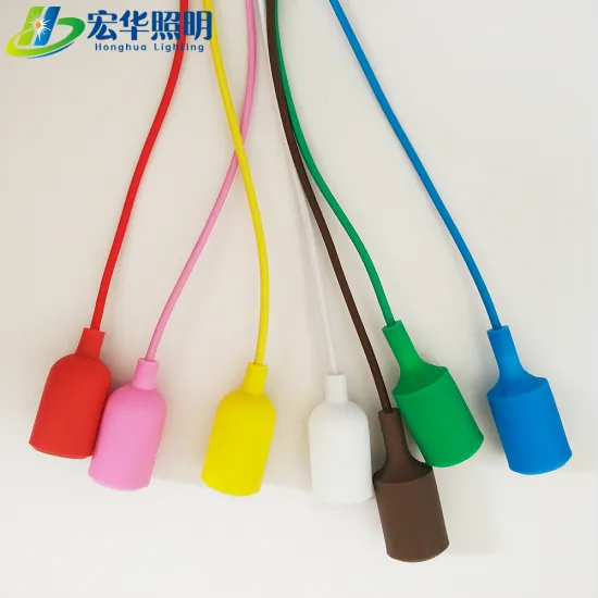 E26 Silicone Rubber Pendant Lamp Holder with Decorative Lighting Cords for Sale