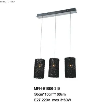 3 Lights round black Aluminum pendant lamp