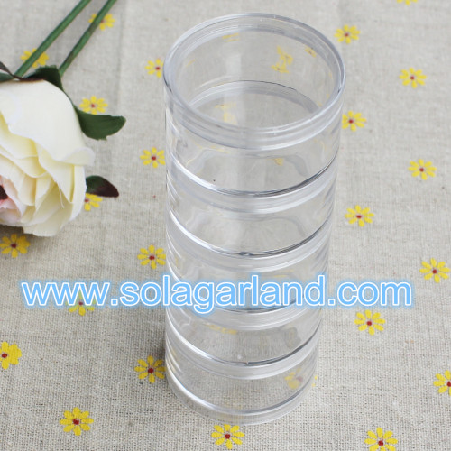 5 Layer Clear Plastic Storage Containers Round Multilayer Jewelry Box