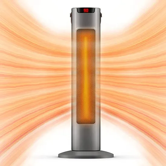 Fast Heating 24" Ceramic Electric Space Heater with Thermostat and Remote - 9H Timer