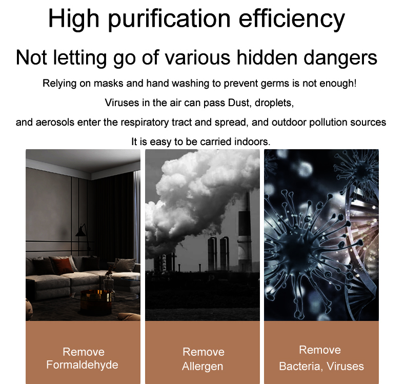 Hepa filter uv air purifier for air disinfection