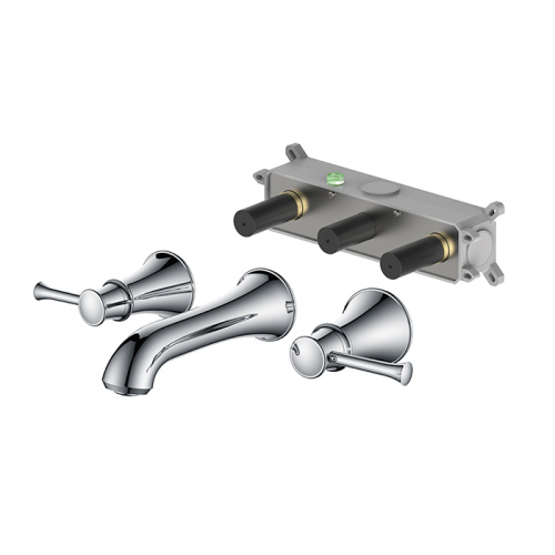 Oil Rubbed Bronze Wall Mounted Bathroom Sink Faucets