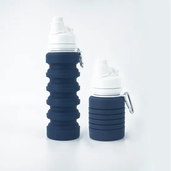 silicone leakproof foldable travel sports water bottle