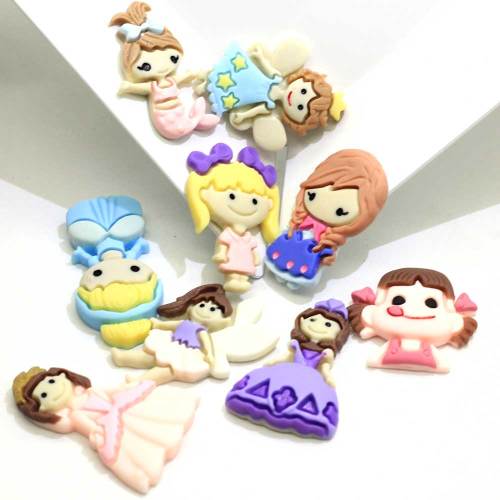 Fabricage Kawaii Meisje Hoofd Vormige Hars cabochon 100 stks/zak Flat Terug Harsen Handgemaakte Craft Decoratie Kralen Charms