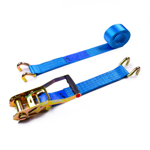 2" 5 Ton 50mm OEM Logo Printing Finger Handle Ratchet Buckle Tie Down Straps With 2 Inch Close Rave Hooks