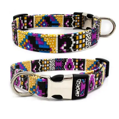 Custom Bohemia Ethnic Style Tweed Canvas Dog Collar