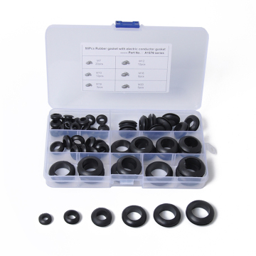 BAJUTU Black Rubber Grommet Combination Kit: Protect Wires with O-Rings and Washers