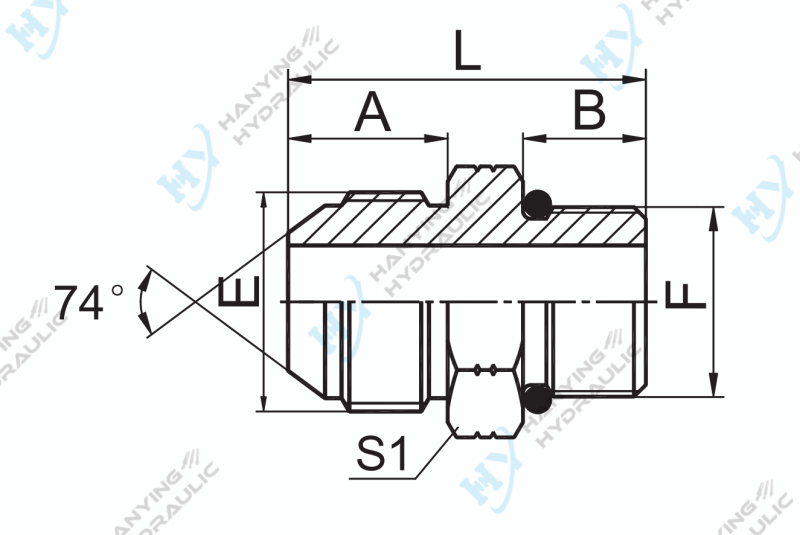 Jic Male 74 Cone Sae O Ring 1jo Drawing