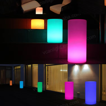 Colorful Remote Control Waterproof LED Plastic Cylinder Light