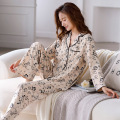 Pajamas female spring and autumn models cotton