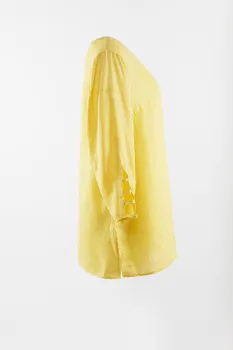 Linen solid blouse in color yellow