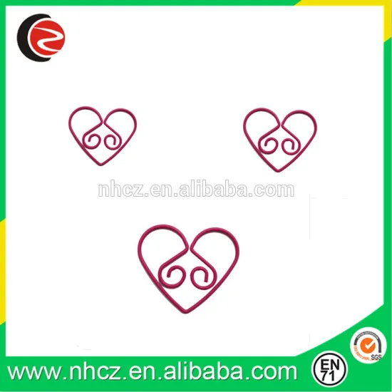 Pink Heart Paper Clips