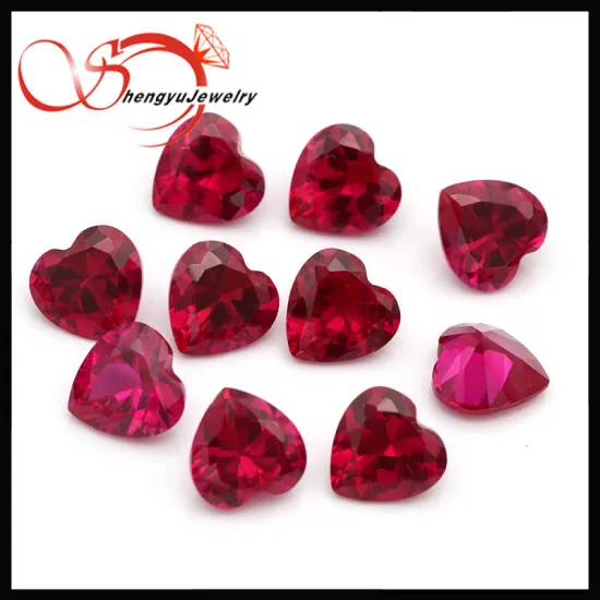 Wax casting stone 5*5mm heart shape synthetic ruby stone prices