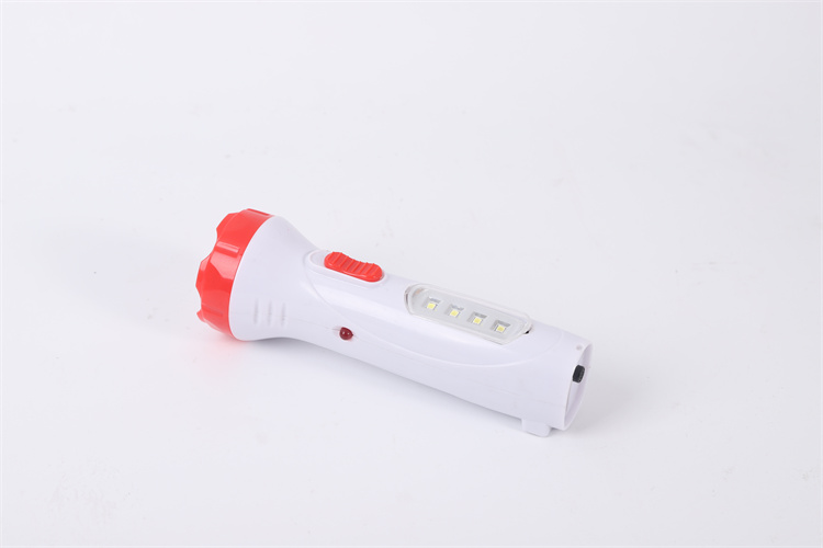 1W Powerful Multifunction Flashlight torch lantern Rechargeable LED Torch Light With Lead-acid Battery with side light