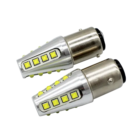 1157 Bay15d P21/5W LED Brake Light - Shorter Size 360 Bulb for 12V/24V Cars (1156 BA15S P21W) - Red, Blue, Amber, Green Backup Light