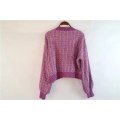 Suéter de cárdigan de punto de moda púrpura a la venta