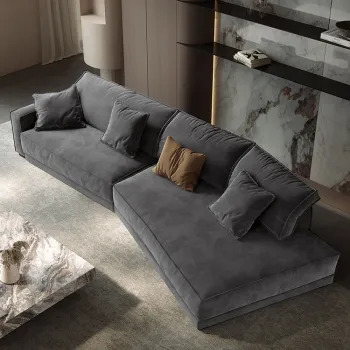 MOYI Luxury Italian Designer Modular Leather L-Shape Sofa Set for Contemporary Living Room