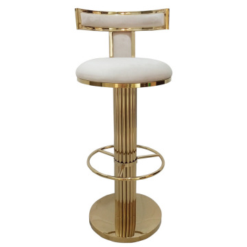 Luxury Nordic Metal Swivel Bar Stools: White and Gold Hotel Designer Velvet Chairs
