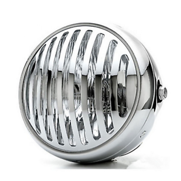Vintage Grill Head Light H4 LED Motorbike Motorcycle Retro Front Headlamp