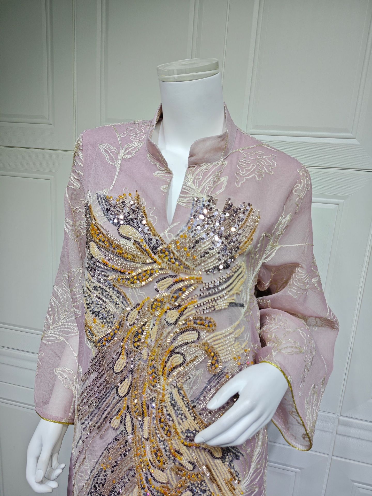 Evening Dress Beaded Jalabiya Abaya AB556 (7)