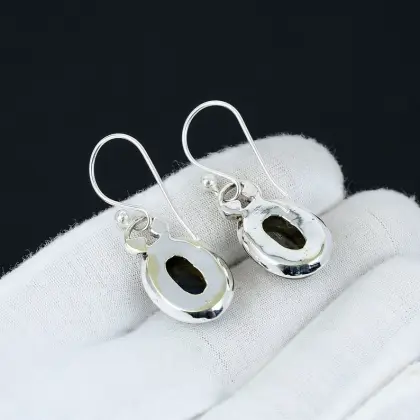 Blue Labradorite Gemstone Earrings 925 Silver Earrings