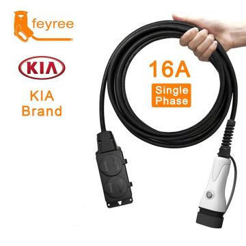 Portable Discharging Cable for KIA EV Cars with Type 2 16A 3.5kW Charger and Button Control for EU Sockets