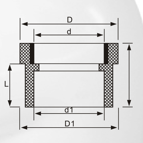 DIN PN10 Suministro de agua Upvc Adaptador hembra blanco