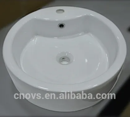 round counter top basin single faucet hole basin