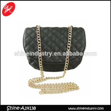 Long chain shoulder bag/PU shoulder bag/black PU bag