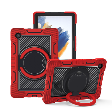 360 Rotation Heavy Duty Grip Kickstand Silicone Cover Case for Samsung Tab A8 10.5 inch