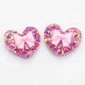 100 sztuk w kształcie serca Bowknot żywica Cabochon płaskie koraliki z tyłu szlam dziewczyny akcesoria do włosów DIY zabawka dekoracyjna Charms