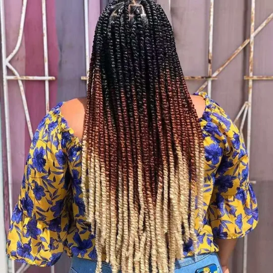 AliLeader 22inch 32strands Ombre Free Tress Water Wave Crochet Hair Passion Twist Hair Synthetic Crochet Braid Hair Extension