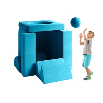 30-Piece Creative Modular Kids Couch Set: Transformative Playroom Furniture Including Fold-Out Toddler Couch, Balls, and Tunnel
