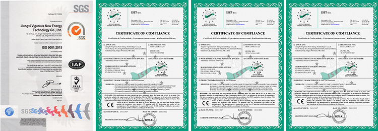 CE & ISO Certificate for Generator