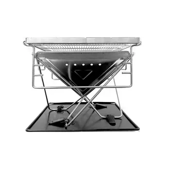 WELDON Professional Silver Outdoor Smokeless Portable Grill for Camping BBQ