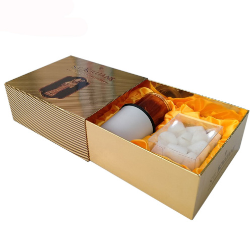 Custom Slide Cardboard Drawer Gold Candle Jar Box
