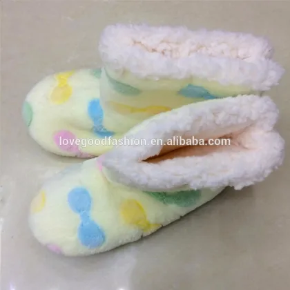 Women's Cozy Fleece Lined Non-Slip Slipper Booties Indoor Socks