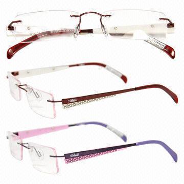 Classical half-rim metal optical frame in laser pattern