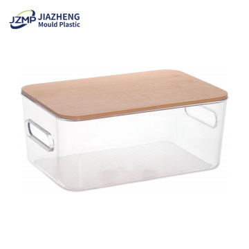 Bamboo Lid Container Clear Storage Box Pantry Bin