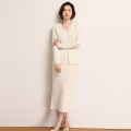 Cashmere knitted dress suit for women