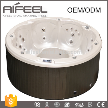 Freestanding acrylic balboa massage spa 7 person outdoor whirlpool round hot tub
