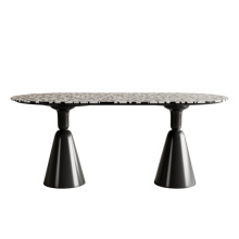 Fantastic New Design Dining Room Furniture Wabi-sabi Antique Oval Delicate Dining Tables Factory